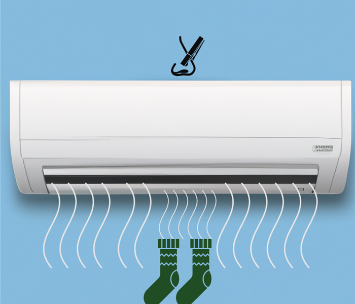 An air conditioner blows smelly air out.
